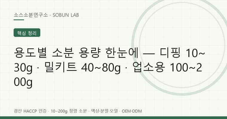 용도별로 몇 g이 적당한가요?